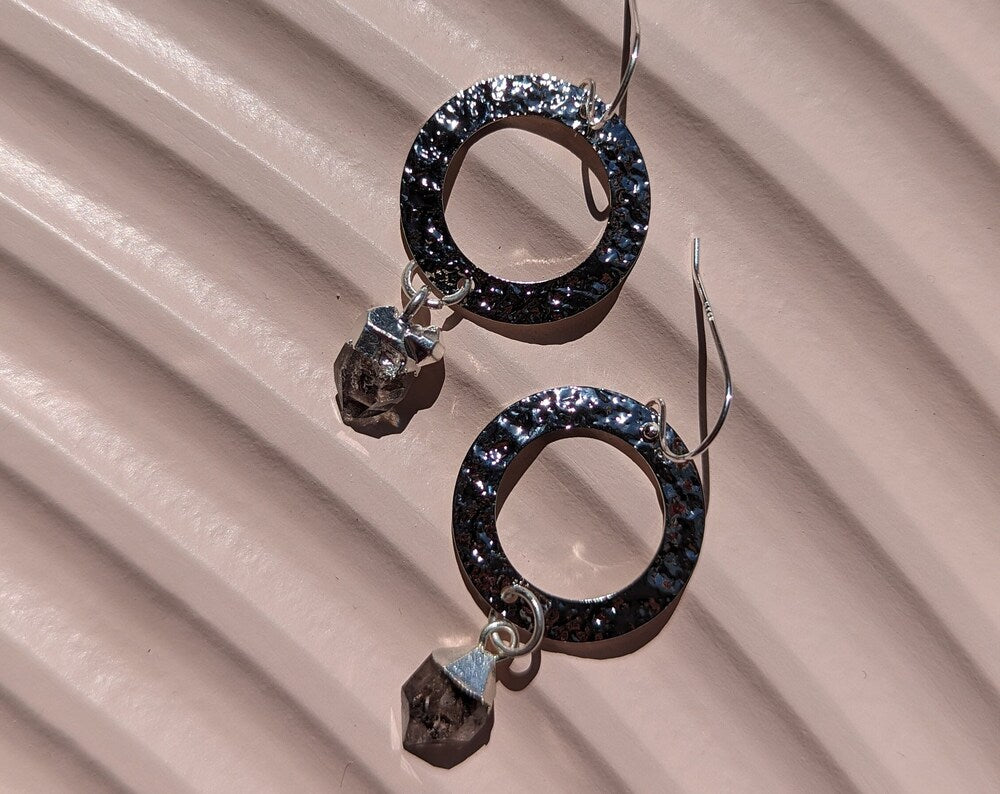 Herkimer Diamond Silver Dangle Earrings